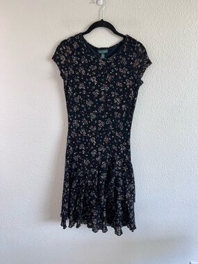 Lauren Ralph Lauren Women's Floral Lace Tiered Ruffle Dress